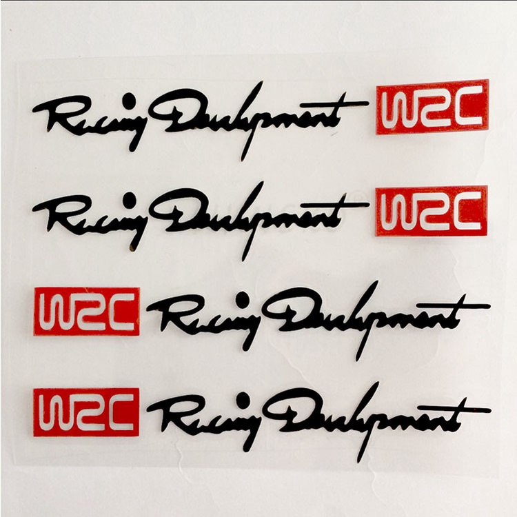 Bộ 4 tem tay nấm cửa xe ô tô racing 12x2cm