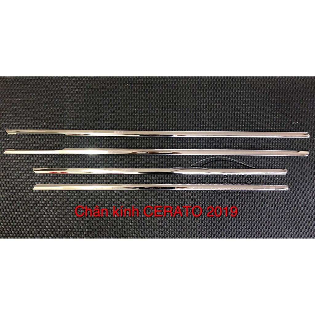 Nẹp viền inox chân và cong kính Kia Cerato 2019-2020