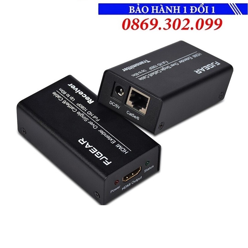 BỘ KHUẾCH ĐẠI CÁP HDMI 60M QUA CÁP MẠNG LAN FJGEAR (FJ - HEA60 )