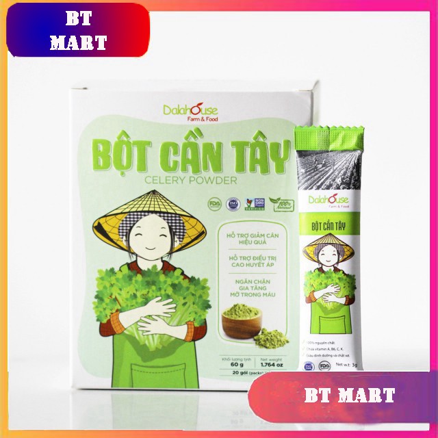 Bột Cần Tây Nguyên Chất 100% - [FREESHIP] - Dalahouse - Giảm Cân Hiệu Quả - Làm Đẹp Da