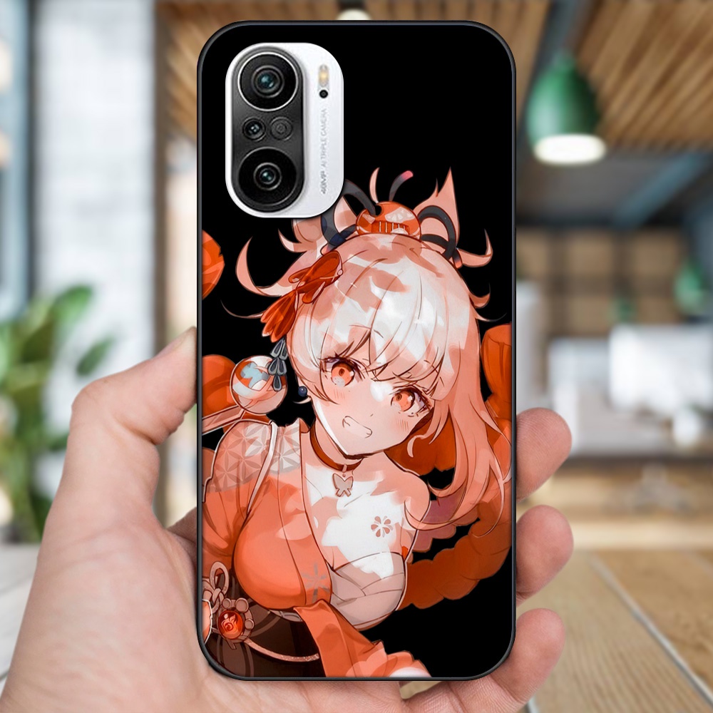 Ốp lưng Xiaomi K40 viền đen in hình Yoimiya Genshin Impact