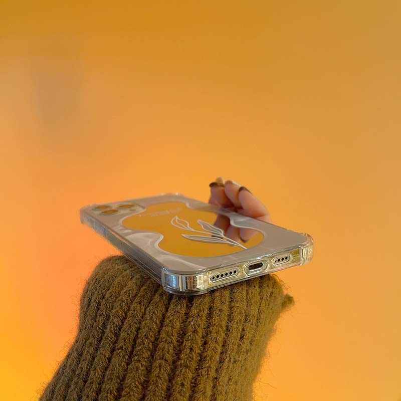 Ốp điện thoại TPU mềm hoa tulip mặt gương chống sốc và bụi thích hợp cho iPhone11 12 13 Pro Max 7 8 Plus X XS XR XSMAX