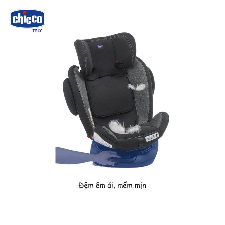 [Mã MKBC13 giảm 80k đơn 1 triệu] Ghế ngồi ô tô Chicco Unico Plus isofix 0-12y xoay 360 độ (Đen shadow)