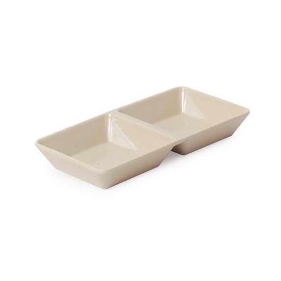 Chén chấm 2 ngăn nhựa Melamine màu nâu (C101/C103)