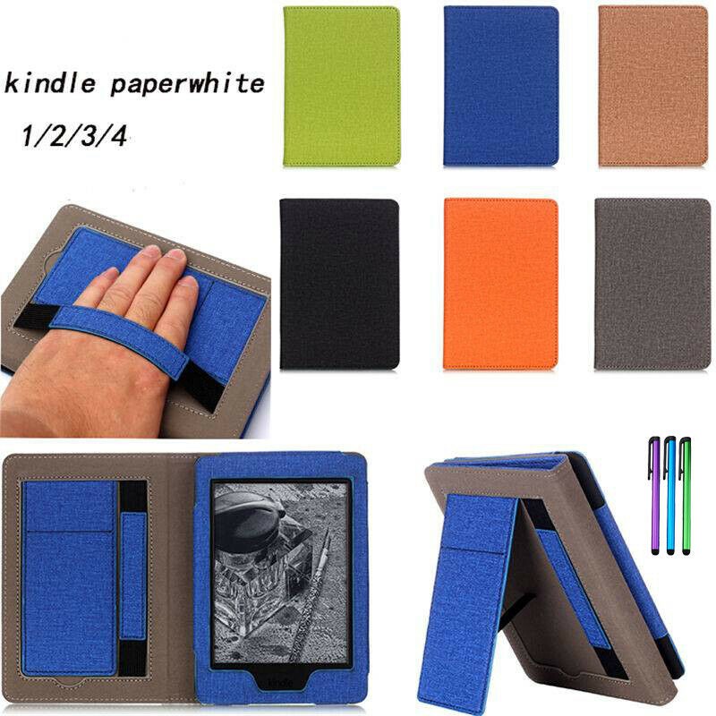 For Amazon Kindle Paperwhite 1 2 3 4 10th Flip Smart Strap Case Cover Stand