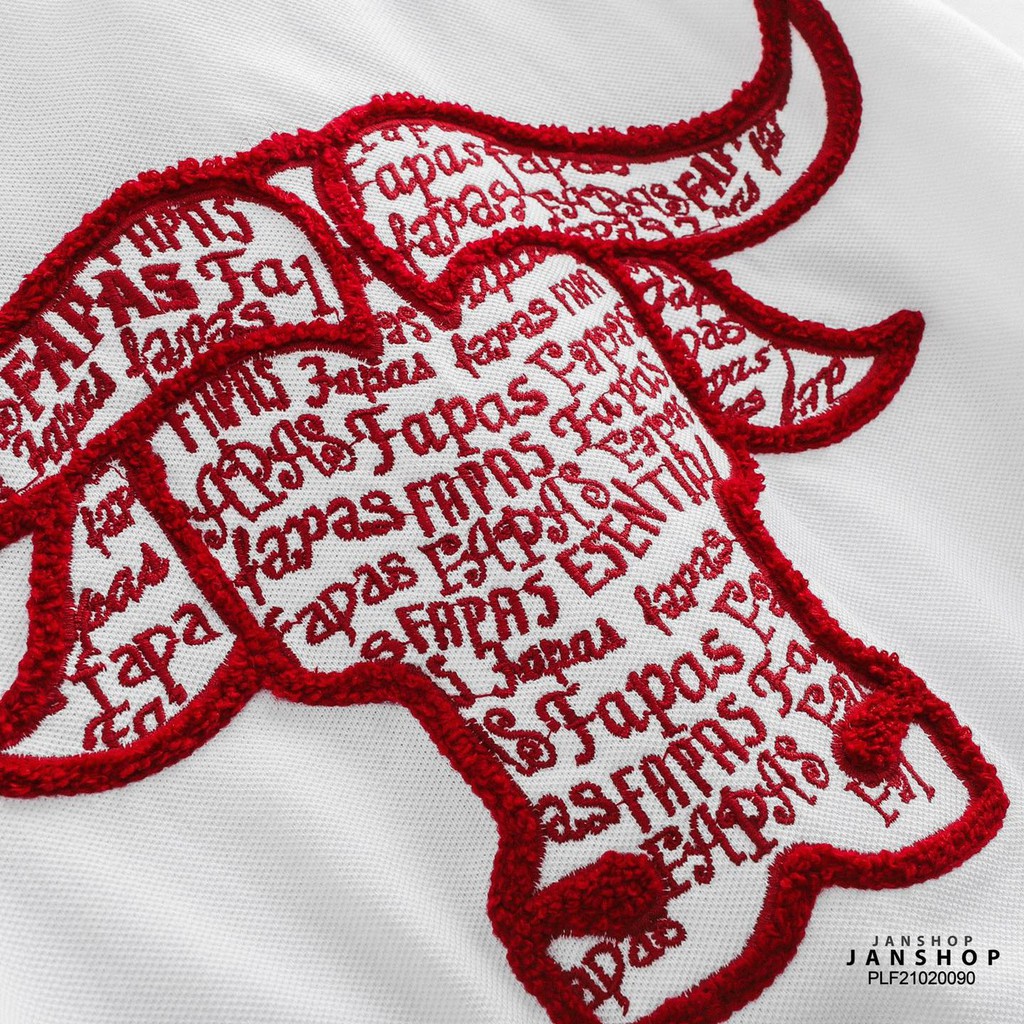ÁO POLO FAPAS TRẮNG BUFFALO HÌNH LƯNG JANSHOP