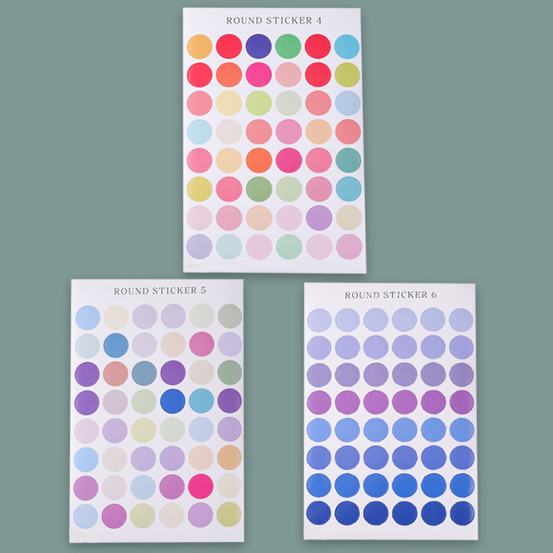 Miếng Dán Trang Trí Sổ Tay Hình Tròn Nhiều Màu Sắc