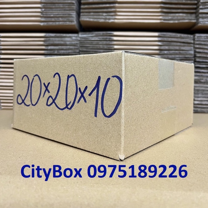 Set 10 hộp 20x20x10 hộp carton ship cod - 20x20x10 hộp đóng hàng
