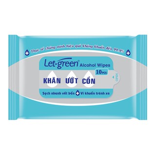 Khăn ướt cồn Let-Green 10 miếng/bao