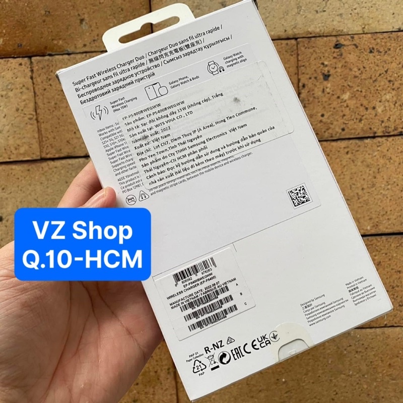 Chính hãng-Không kèm củ và cáp-Đế sạc đôi không dây 15w Super Fast Wireless Charger Duo P5400 Samsung bh 6 tháng
