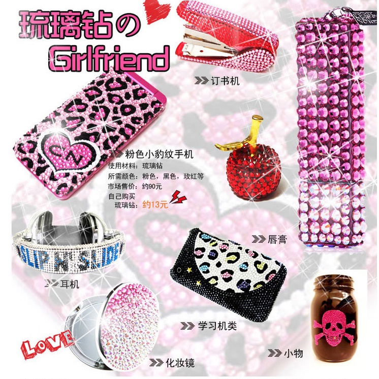 Túi charm 800 - 1000 hạt đá Diamond nhiều màu, nhiều kiểu mặt cắt, lẫn size trang trí vỏ ốp điện thoại, túi ví, DIY
