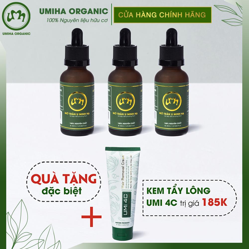 Combo 3 hộp Mỡ trăn triệt lông vĩnh viễn U Minh Hạ (30ml x2) - Tặng 1 hộp Kem tẩy lông Umi 4C 100ml cho da nhạy cảm