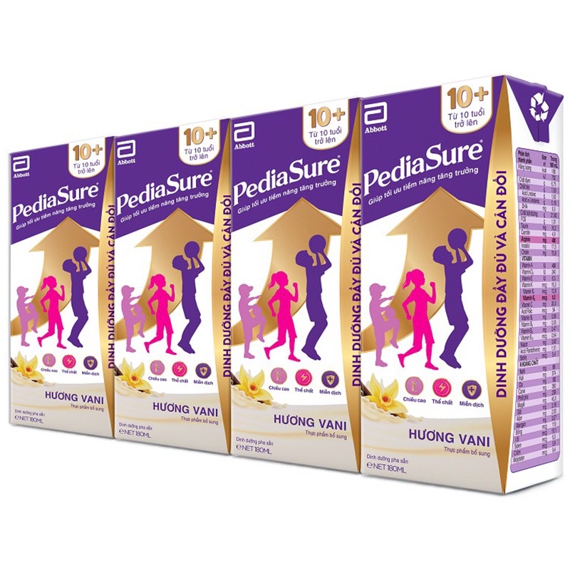 Lốc 4 Hộp Sữa Bột Pha Sẵn Pediasure 10+ 180ml