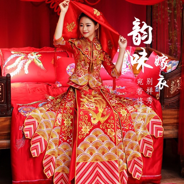 Bộ khỏa người hoa mẫu mới phụ kiện cưới Giang