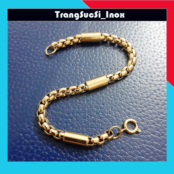 Sỉ Lắc tay kiểu ống trúc khóa xịn mạ vàng sáng đẹp, không đen, phù hợp cho cả nam và nữ