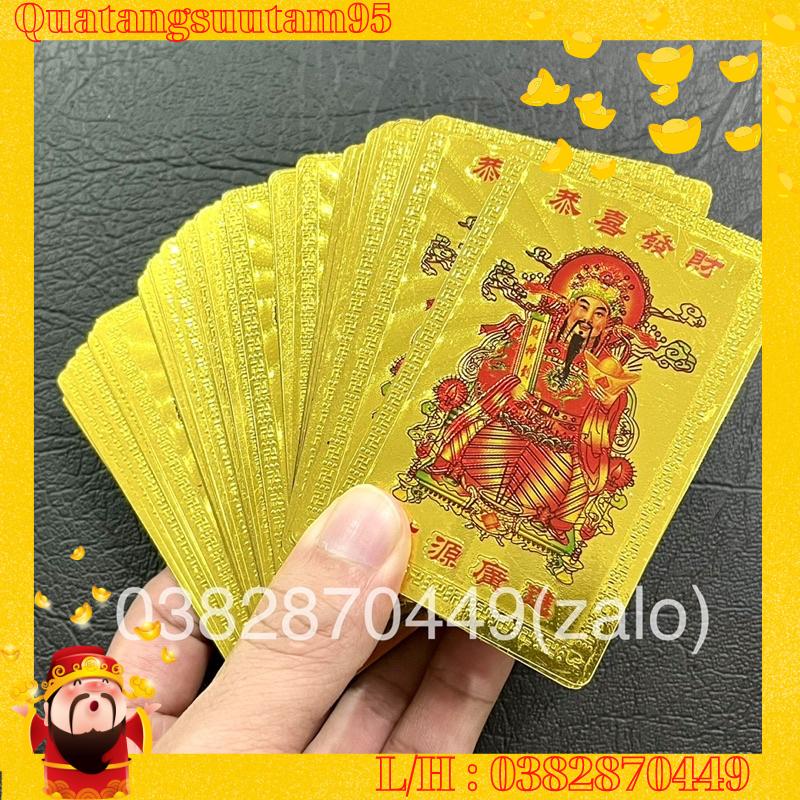 Combo 100 Lá Kim Bài Ông Thần Tài Mạ Vàng - Khai Mở Tài Lộc May Mắn