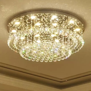 Đèn mâm pha lê ốp trần  M9153 - KT 600x600x350mm 3 chế độ ánh sáng công suất 50w - đèn chùm pha lê cao cấp; đèn decor