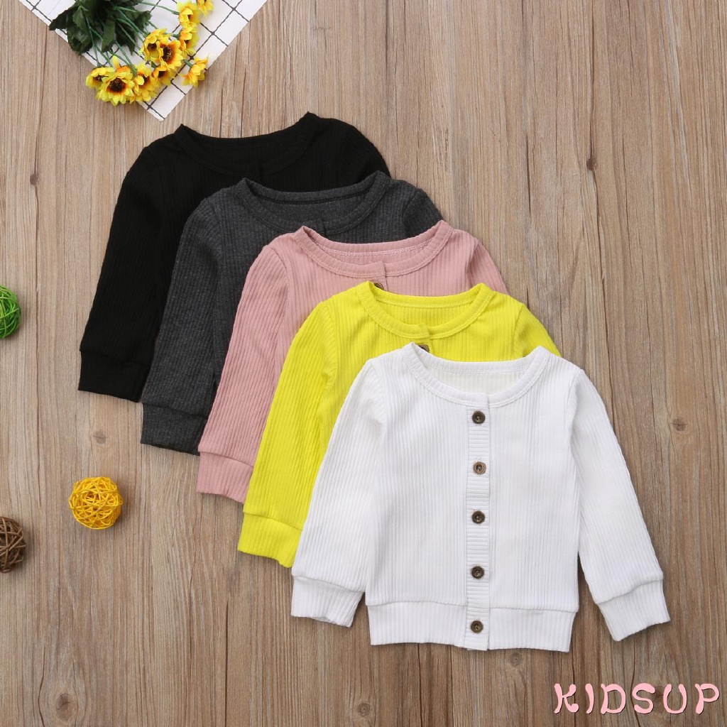 Áo Khoác Cardigan Tay Dài Màu Sắc Ngọt Ngào Dễ Thương Cho Bé Gái