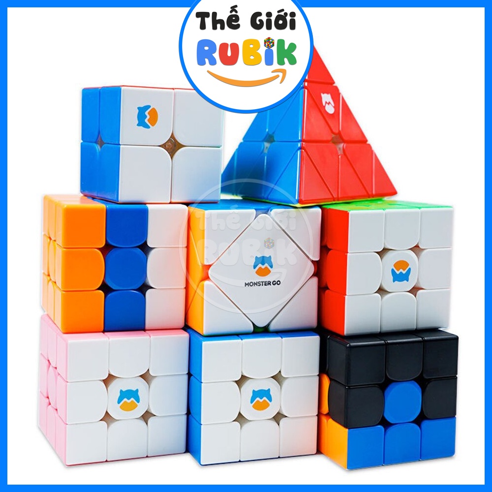 ✅ [Chính Hãng] Rubik GAN Monster GO 2x2 / 3x3 / Pyraminx / Skewb Stickerless - Monster GO 3x3 M Có Nam Châm |