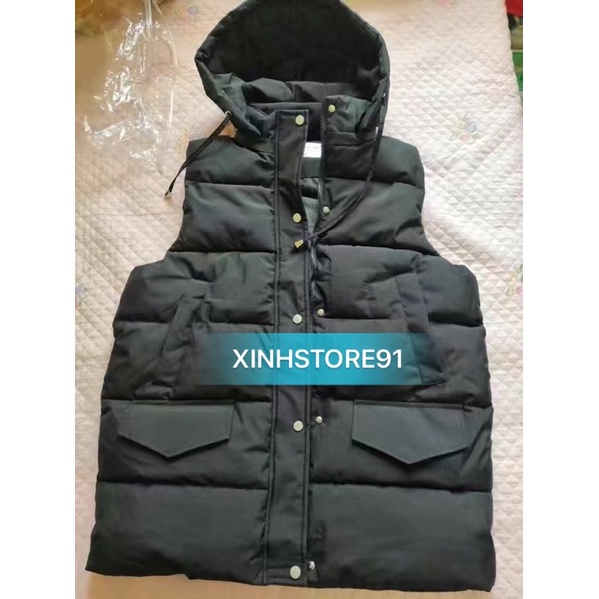SẴN HÀNG -áo phao gile có mũ dáng hàn quốc