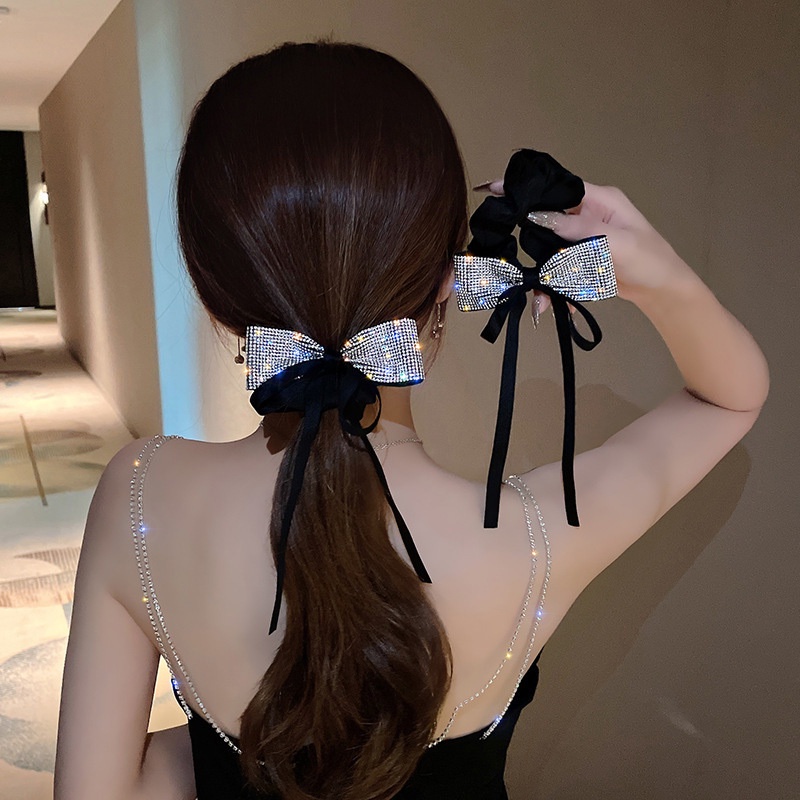 1 Dây Buộc Tóc Co Giãn Đính Nơ Ruy Băng Mới