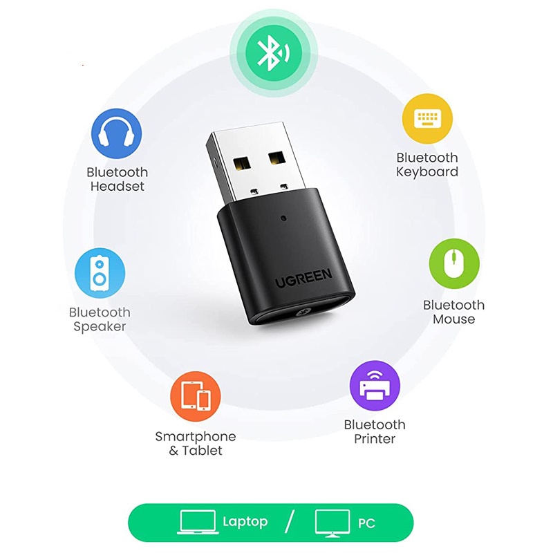 USB Bluetooth 5.0 Ugreen 80889 Hỗ trợ Nintendo Swtich/ PS4 - Hàng Chính hãng