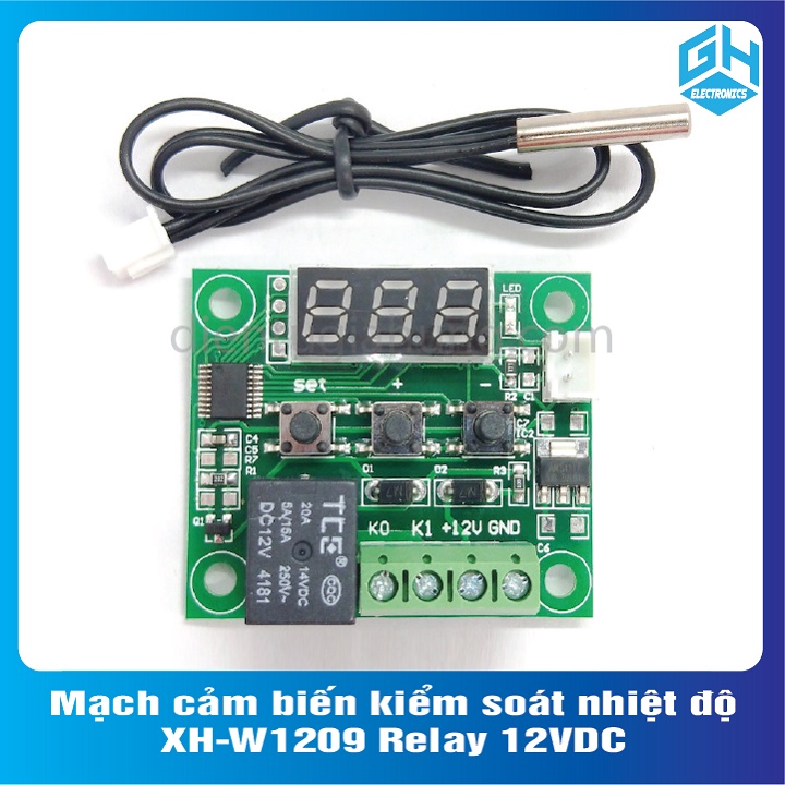 Mạch cảm biến kiểm soát nhiệt độ XH-W1209 Relay 12VDC dùng cho máy ấp trứng