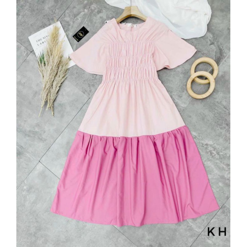 ĐẦM SUÔNG NHÚN THÂN PHỐI MÀU - 210 | BigBuy360 - bigbuy360.vn