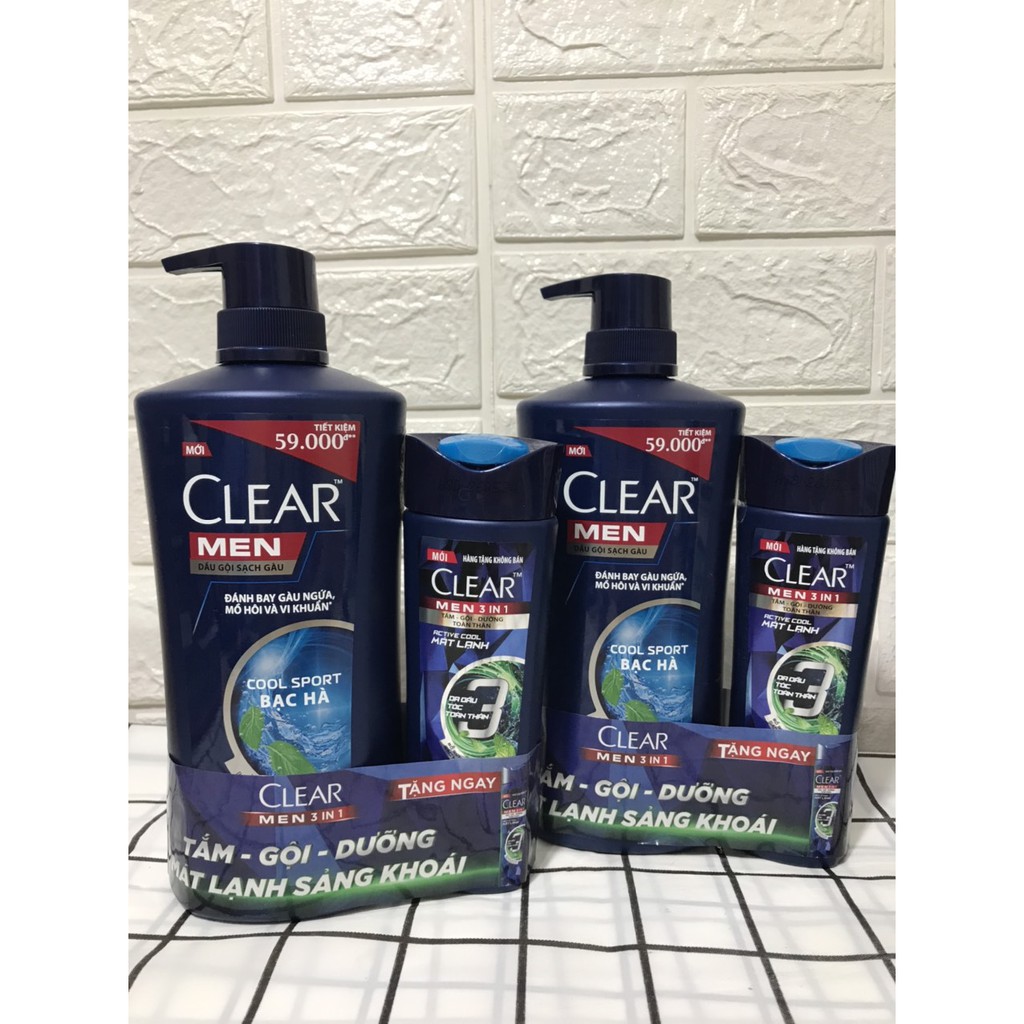 DẦU GỘI CLEAR 630g tặng kèm chai clear men 140g