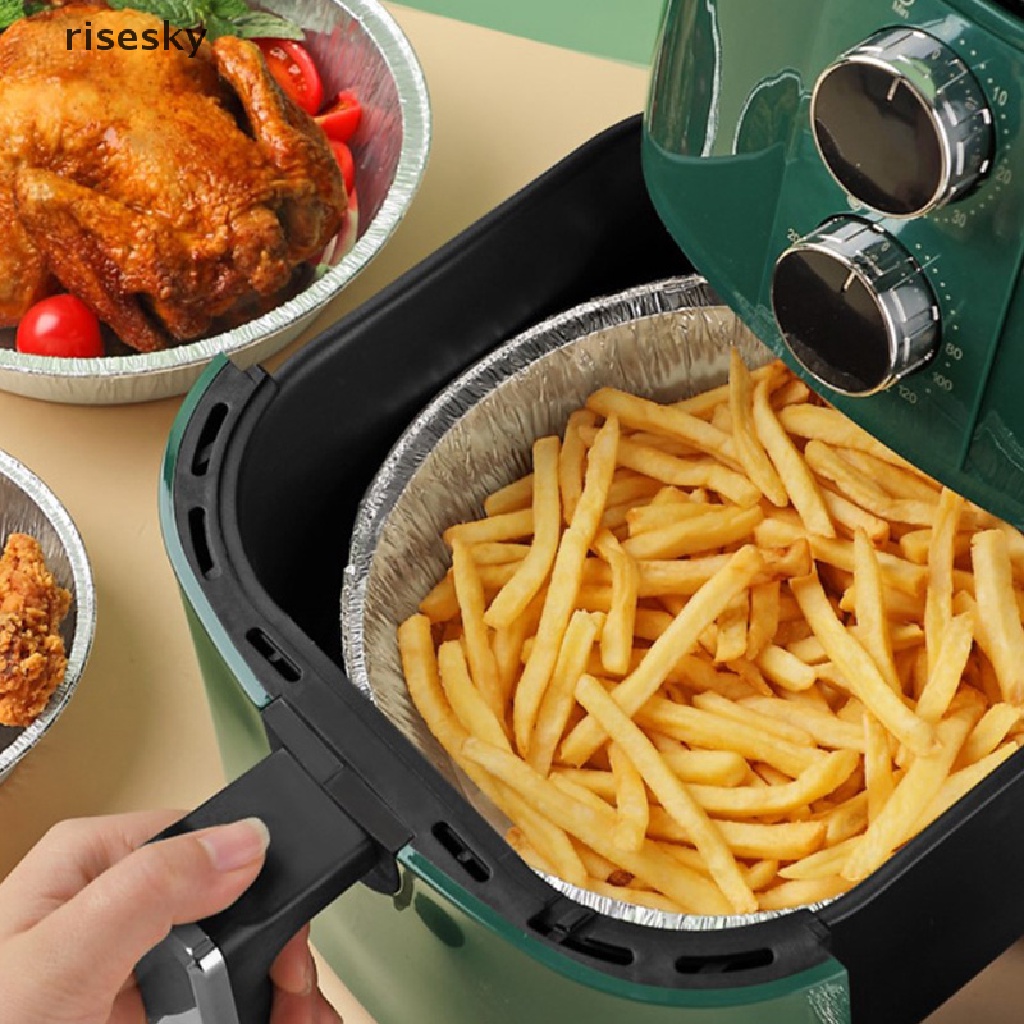 Bộ 25 Giấy Bạc Chống Dầu Dùng Một Lần Cho Nồi Chiên Không Dầu ♨Trên đó
