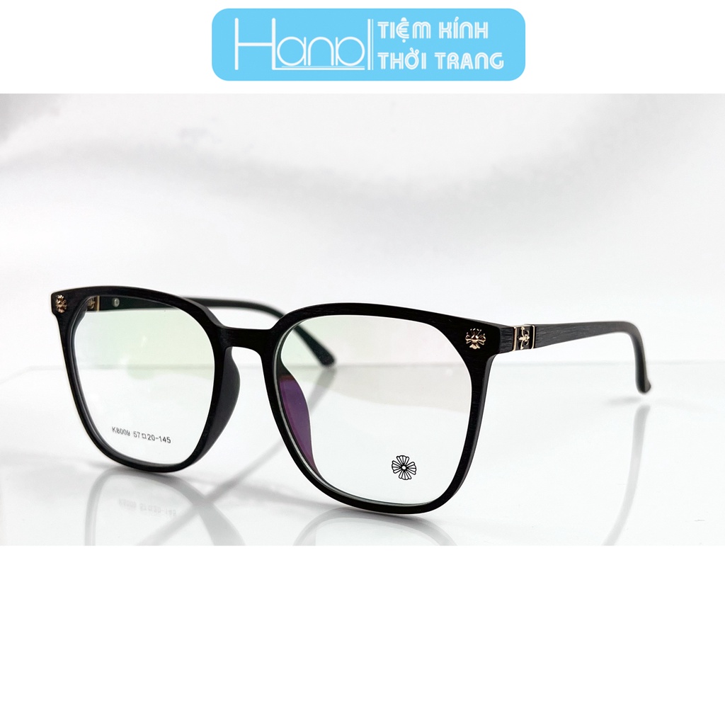 Gọng kính cận nam nữ HANA Chrome mắt vuông to gọng nhựa dẻo - K8009