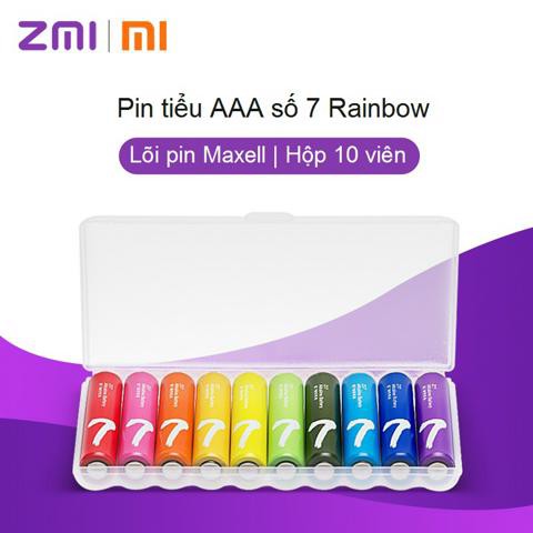 Pin tiểu AAA Alkaline Xiaomi Rainbow 7 - 1 hộp 10 viên