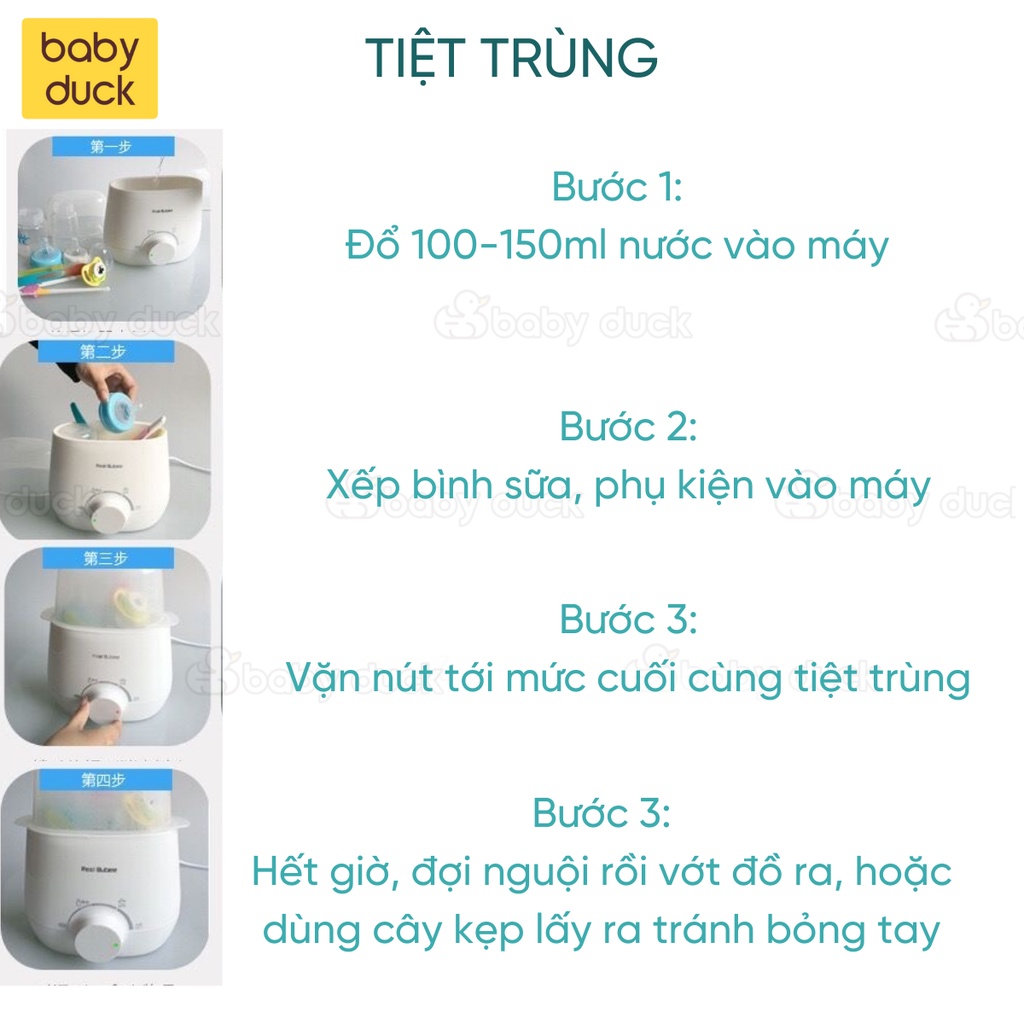 Máy hâm sữa, tiệt trùng bình sữa điện đôi Real Bubee