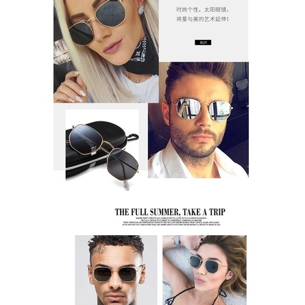 Kính Mát Chống Tia UV400 Hình Bầu Dục Tròn Nhiều Màu Cổ Điển Thời Trang Unisex