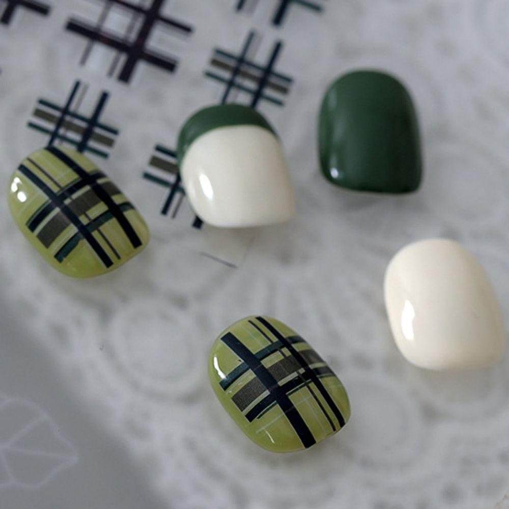 Miếng Dán Móng Tay Họa Tiết Caro / Chữ Tiếng Anh / Tuyết Thời Trang DIY