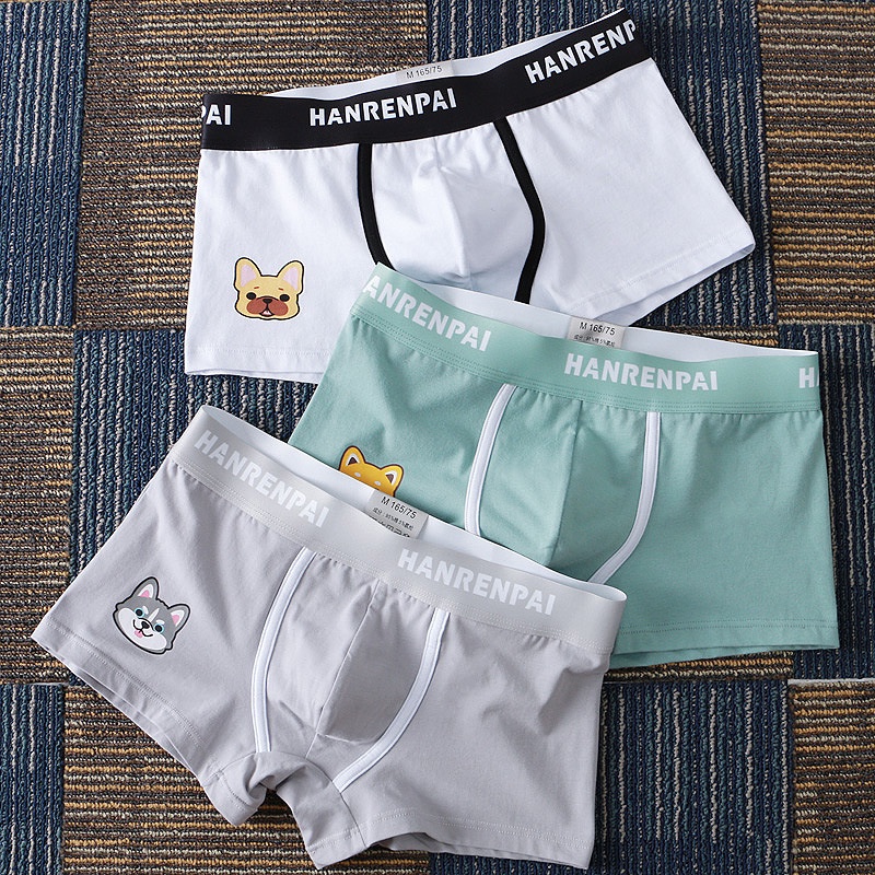 Quần Lót Nam Boxer Cao Cấp Cotton，100% vật liệu bông Lưng Vừa Thoáng Khí In Họa Tiết Phong Cách Hàn Quốc Thời Trang TTL170