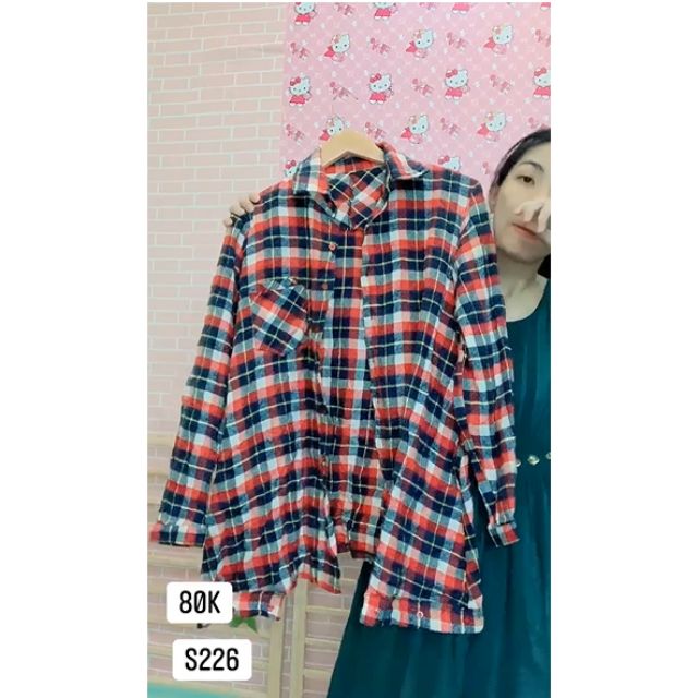 Áo khoác sơmi caro hàn Quốc. S226