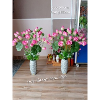 3 CÀNH NỤ SEN ĐẤT SÉT (60CM)
