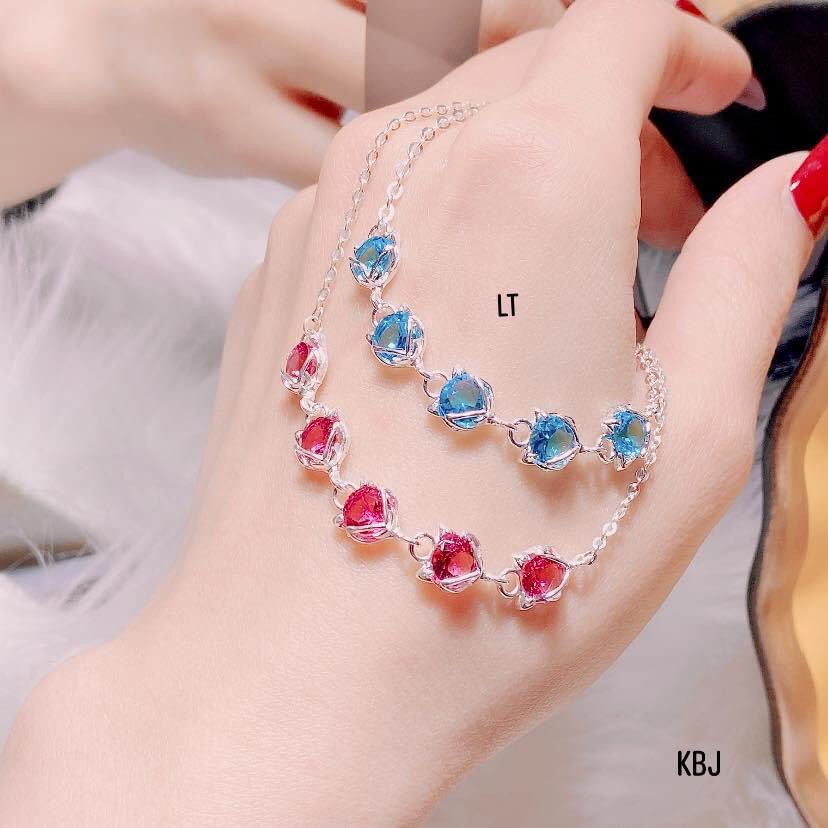Lắc tay nữ bạc ta lắc hồ ly đủ màu may mắn tình duyên - Kho sỉ bạc Nhất Linh