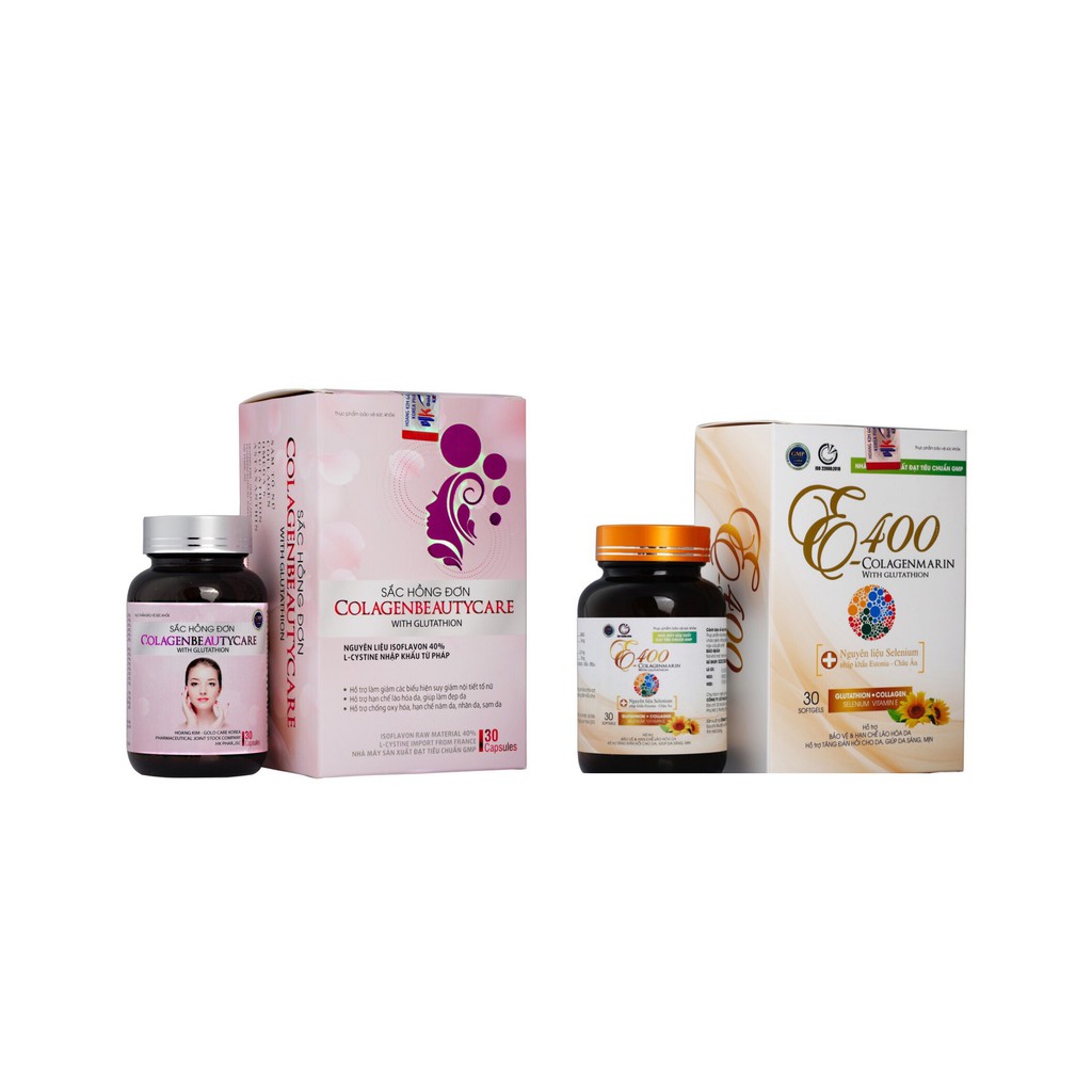 COMBO LÀM ĐẸP CHÍNH HÃNG(1 HỘP SẮC HỒNG ĐƠN -1 HỘP VITAMIN E-400)