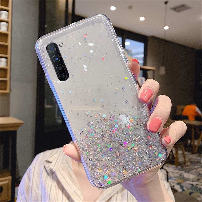 Ốp Điện Thoại Mềm Kim Tuyến Lấp Lánh Cho Realme C55 C53 C15 C11 C3 XT X2 Pro Realme 5S 5i 5 Pro Realme Q