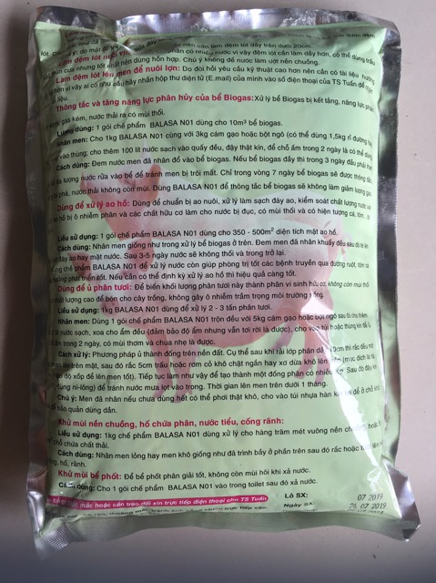 Banasa-N01- chế phẩm rắc chuồng nuôi, xử lí môi trường