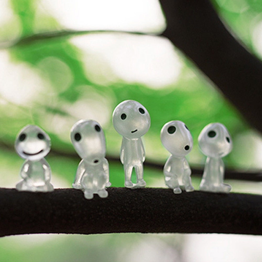 Tượng mini hình yêu tinh hoạt hình bằng nhựa resin phát sáng trong bóng tối trang trí tiện dụng diy