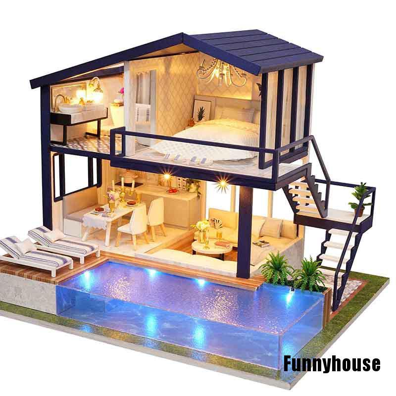 Mô Hình Ngôi Nhà Búp Bê Mini 3d Bằng Gỗ Diy Thời Gian 2020