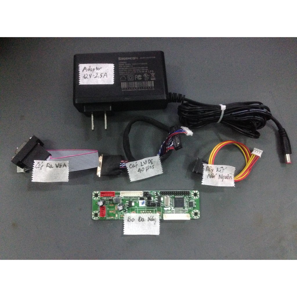 Trọn bộ bo đa năng gắn màn Laptop 40 pin độ phân giải 1366x768