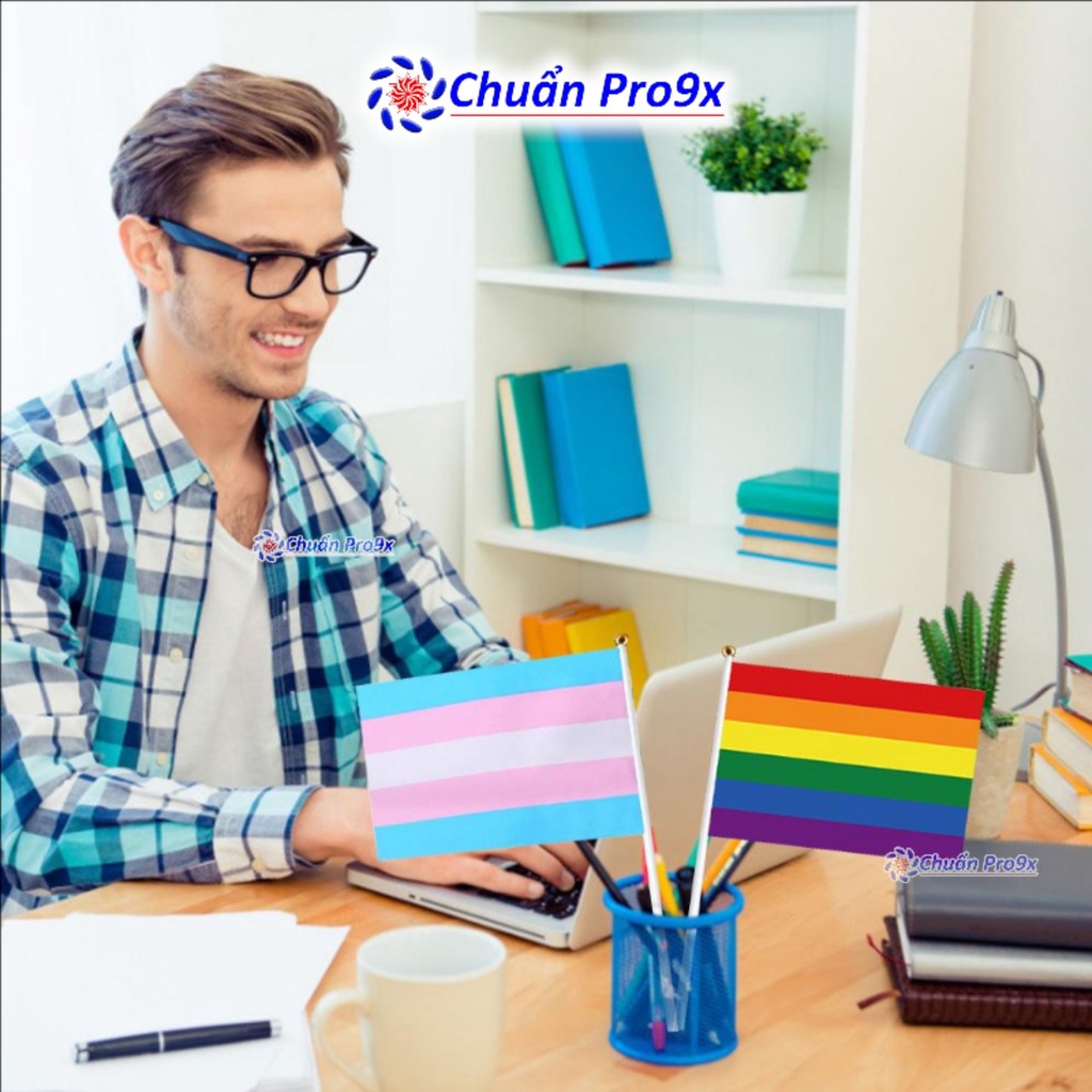 Cờ LGBT chuyển giới Transgender cầm tay