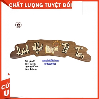 Tấm chữ công giáo - kính nhớ tổ tiên, gỗ gõ đỏ ngang 80cm, bền đẹp
