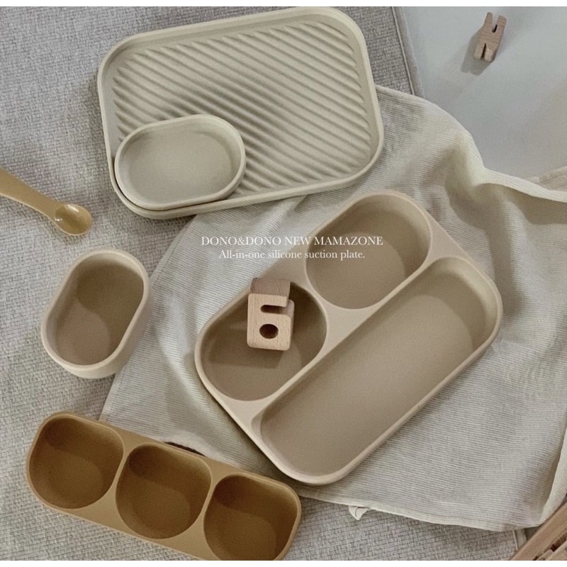 Khay ăn dặm/ bát ăn dặm đế hít cho bé silicon cao cấp Donodono mamazone Hàn Quốc