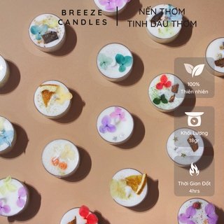 [21 mùi hương] Viên nến thơm hoa khô thiên nhiên đính đá, vỏ gỗ... TEALIGHT - 18gr (~4 giờ đốt)