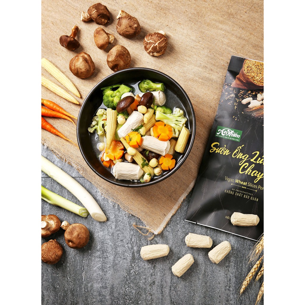 [DINH DƯỠNG CAO] Sườn Ống Lúa Mạch Chay An Nhiên, Thịt Chay, Thực Phẩm Chay Dinh Dưỡng, Thuần Chay Healthy, Đồ Ăn Chay